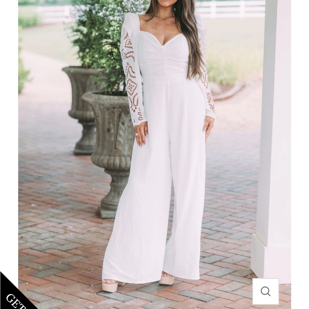 White bridal jumpsuit